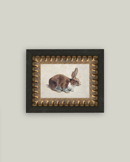 Rabbit Framed Antique Art - 7x5