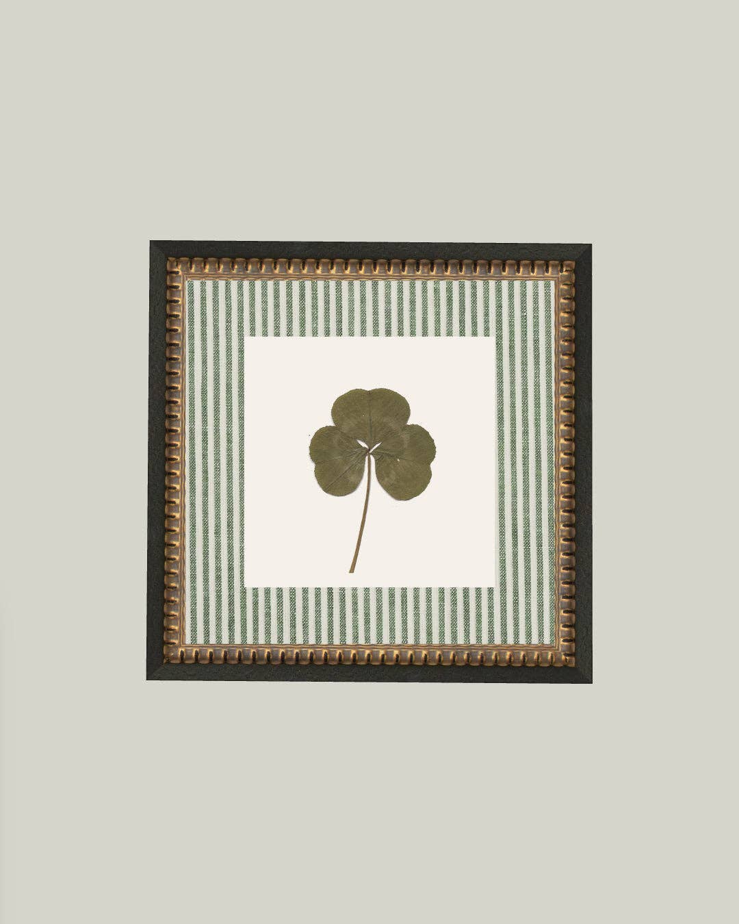 Clover on Stripes Framed Antique Art - 6x6
