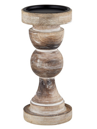 Mango Wood Candlestick - Medium