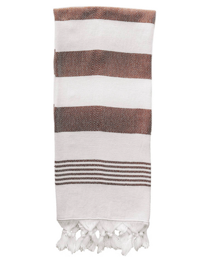 Turkish Hand Towel - Neutral Stripe